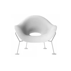 Qeeboo Furnishings-- Pupa Armchair Chrome Base Indoor - White - Chair by Andrea Branzi - Furnishing - Home - Avvenice