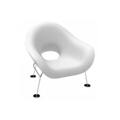 Qeeboo Furnishings-- Pupa Armchair Chrome Base Indoor - White - Chair by Andrea Branzi - Furnishing - Home - Avvenice