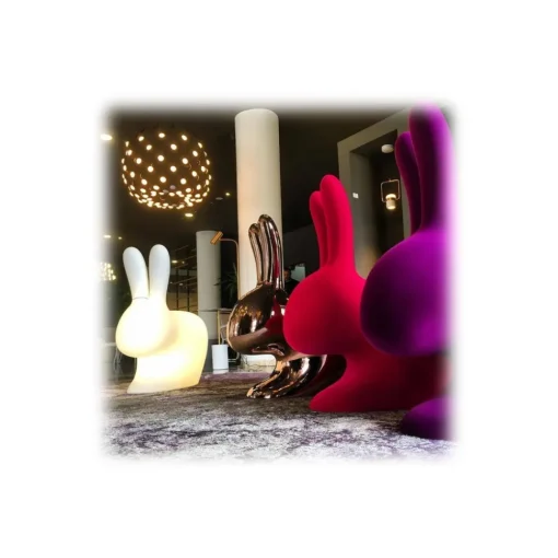 Qeeboo Furnishings-- Rabbit Chair Velvet Finish - Red - Chair by Stefano Giovannoni - Furniture - Home - Avvenice