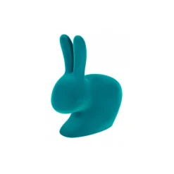 Qeeboo Home Accessories-- Rabbit XS Bookend Velvet Finish - Turquoise - by Stefano Giovannoni - Furniture - Home - Avvenice
