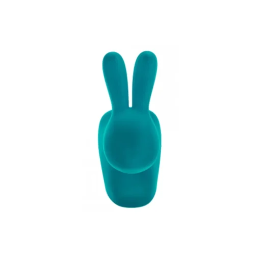 Qeeboo Home Accessories-- Rabbit XS Bookend Velvet Finish - Turquoise - by Stefano Giovannoni - Furniture - Home - Avvenice