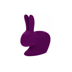 Qeeboo Home Accessories-- Rabbit XS Bookend Velvet Finish - Violet - by Stefano Giovannoni - Furniture - Home - Avvenice