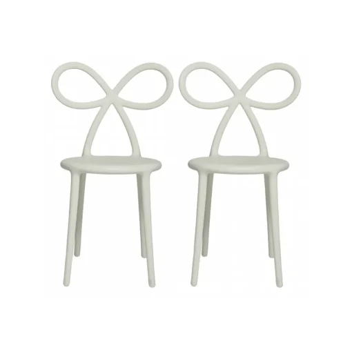 Qeeboo Furnishings-- Ribbon Chair Set of 2 Pieces - White - Chair by Nika Zupanc - Furnishing - Home - Avvenice