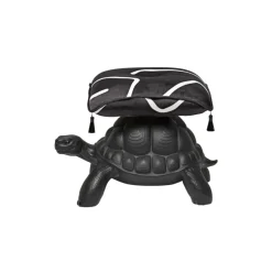 Qeeboo Furnishings-- Turtle Carry Pouf - Black - Pouf by Marcantonio - Furnishing - Home - Avvenice