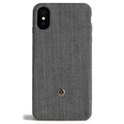 Revested Milano Case-- Herringbone - Oyster Grey - iPhone X / XS Case - Apple - Artisan Wool Cover - Avvenice