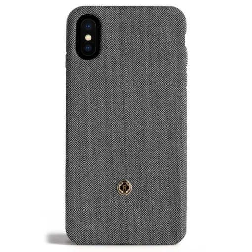Revested Milano Case-- Herringbone - Oyster Grey - iPhone X / XS Case - Apple - Artisan Wool Cover - Avvenice