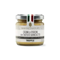 Savini Tartufi Preserved Foods|Truffles-- Porcini Cream with Bianchetto Truffle - Tricolor Line - Truffle Excellence - 90 g - Avvenice