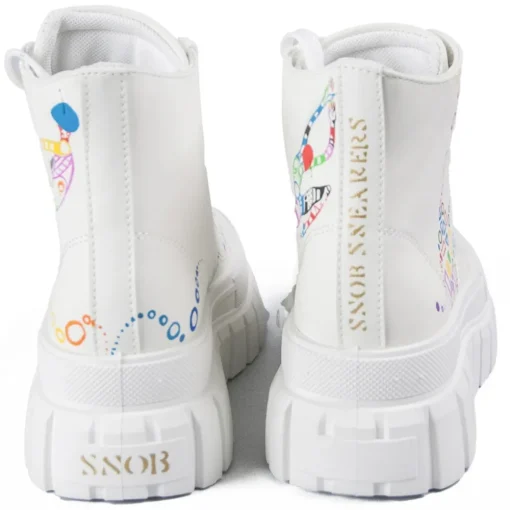 Snob Sneakers Shoes-- Classy Yet Trendy By Veronica Moon - Sneakers - White Leather- Handmade in Italy - Luxury Exclusive Collection - Avvenice