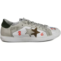 Snob Sneakers Shoes-- You Are A Shining Star By XK - White Leather - Handmade in Italy - Luxury Exclusive Collection - Avvenice