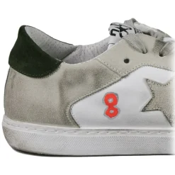 Snob Sneakers Shoes-- You Are A Shining Star By XK - White Leather - Handmade in Italy - Luxury Exclusive Collection - Avvenice