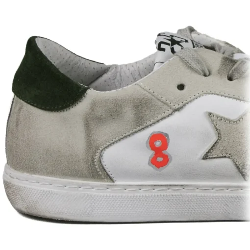 Snob Sneakers Shoes-- You Are A Shining Star By XK - White Leather - Handmade in Italy - Luxury Exclusive Collection - Avvenice