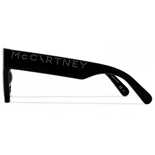 Stella McCartney Sunglasses & Eyewear-- Glossy Black Cat-Eye Sunglasses with Logo - Black Gold - Sunglasses - Eyewear - Avvenice