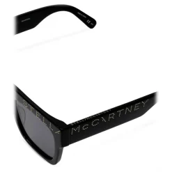 Stella McCartney Sunglasses & Eyewear-- Glossy Black Cat-Eye Sunglasses with Logo - Black Gold - Sunglasses - Eyewear - Avvenice