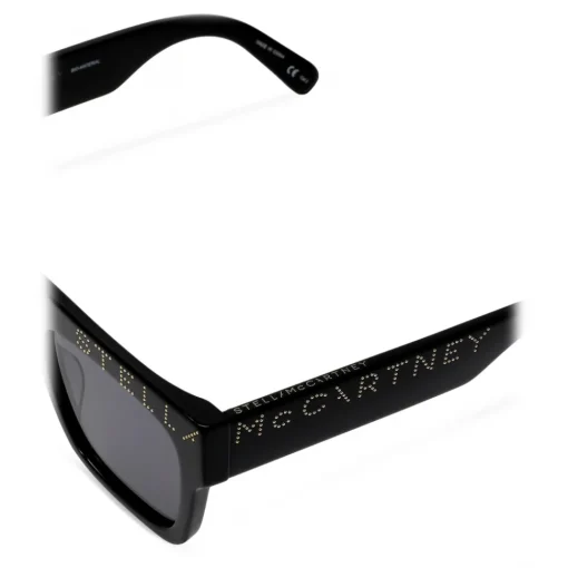 Stella McCartney Sunglasses & Eyewear-- Glossy Black Cat-Eye Sunglasses with Logo - Black Gold - Sunglasses - Eyewear - Avvenice
