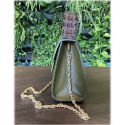 Su\u00e8i Bags-Suèi - Bag of Medium Size of Python, Lizard & Crocodile Leather - Green Water - Handmade in Italy - Luxury Exclusive Collection - Avvenice
