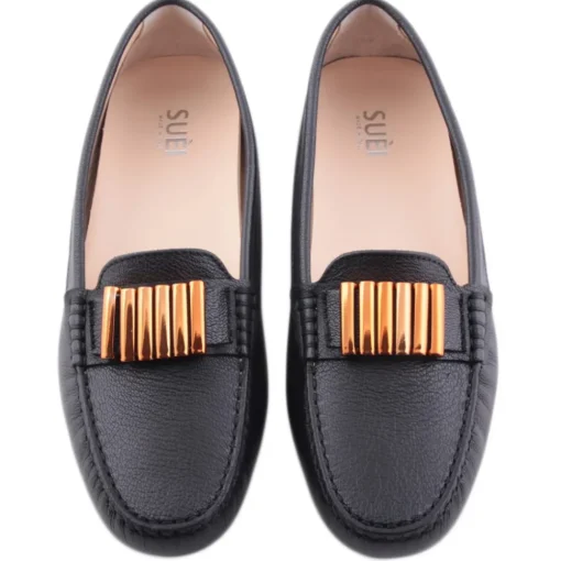 Su\u00e8i Shoes-Suèi - Black Moccasins With Bullets -  Handmade in Italy - Luxury Exclusive Collection - Avvenice
