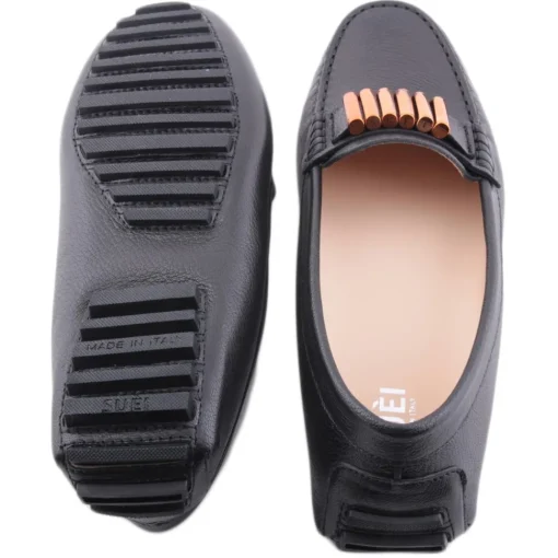 Su\u00e8i Shoes-Suèi - Black Moccasins With Bullets -  Handmade in Italy - Luxury Exclusive Collection - Avvenice