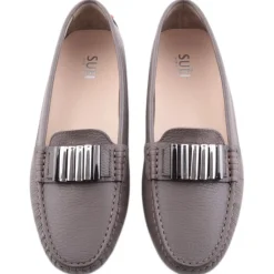 Su\u00e8i Shoes-Suèi - Moccasins Colour Etain with Bullets -  Handmade in Italy - Luxury Exclusive Collection - Avvenice