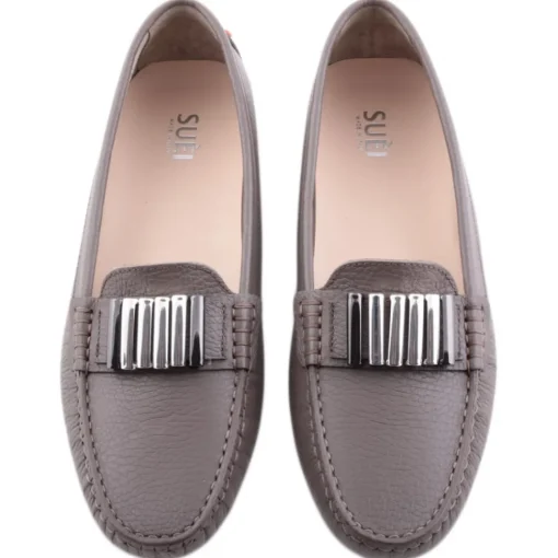 Su\u00e8i Shoes-Suèi - Moccasins Colour Etain with Bullets -  Handmade in Italy - Luxury Exclusive Collection - Avvenice