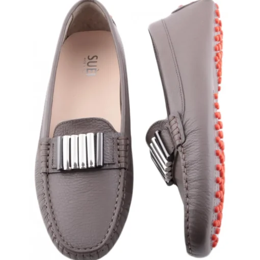 Su\u00e8i Shoes-Suèi - Moccasins Colour Etain with Bullets -  Handmade in Italy - Luxury Exclusive Collection - Avvenice