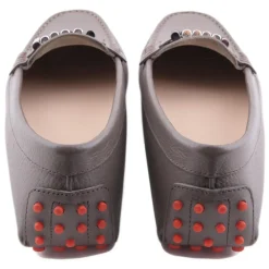 Su\u00e8i Shoes-Suèi - Moccasins Colour Etain with Bullets -  Handmade in Italy - Luxury Exclusive Collection - Avvenice