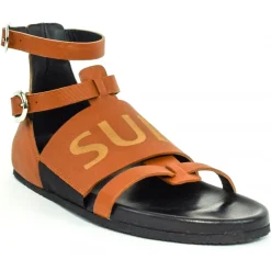 Su\u00e8i Shoes-Suèi - Sandals of Fussbett Structure Colour Terracotta - Handmade in Italy - Luxury Exclusive Collection - Avvenice