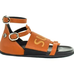Su\u00e8i Shoes-Suèi - Sandals of Fussbett Structure Colour Terracotta - Handmade in Italy - Luxury Exclusive Collection - Avvenice