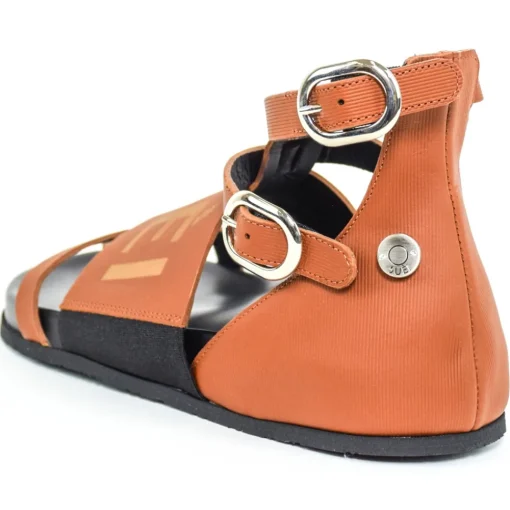 Su\u00e8i Shoes-Suèi - Sandals of Fussbett Structure Colour Terracotta - Handmade in Italy - Luxury Exclusive Collection - Avvenice
