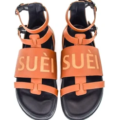 Su\u00e8i Shoes-Suèi - Sandals of Fussbett Structure Colour Terracotta - Handmade in Italy - Luxury Exclusive Collection - Avvenice