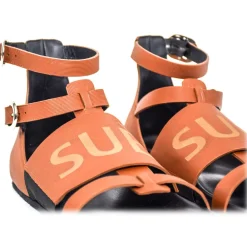 Su\u00e8i Shoes-Suèi - Sandals of Fussbett Structure Colour Terracotta - Handmade in Italy - Luxury Exclusive Collection - Avvenice