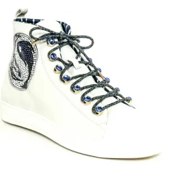 Su\u00e8i Shoes-Suèi - Sneakers with Blue Stone Eyelets and Yin&Yang Motive - Handmade in Italy - Luxury Exclusive Collection - Avvenice