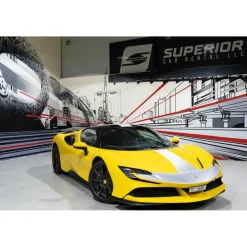 Superior Car Rental Supercar-- Ferrari SF90 Stradale - Yellow - Exclusive Luxury Rent - Avvenice