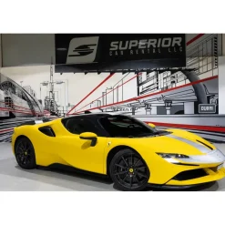 Superior Car Rental Supercar-- Ferrari SF90 Stradale - Yellow - Exclusive Luxury Rent - Avvenice