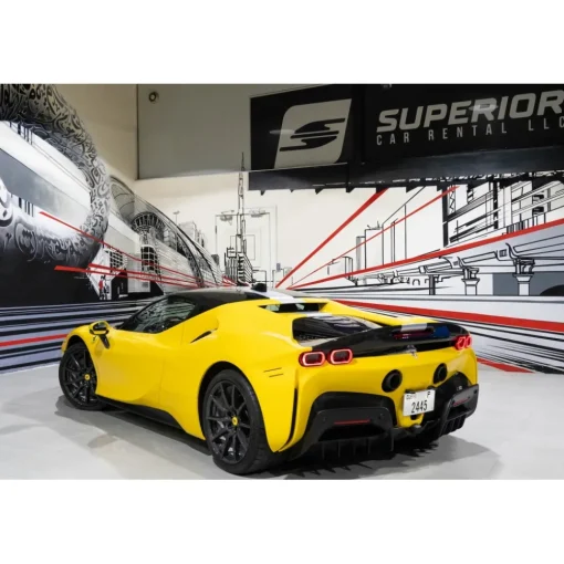 Superior Car Rental Supercar-- Ferrari SF90 Stradale - Yellow - Exclusive Luxury Rent - Avvenice