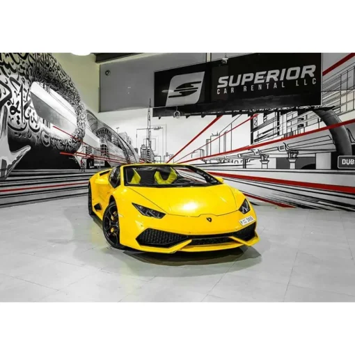 Superior Car Rental Supercar-- Lamborghini Huracan Spider - Yellow - Exclusive Luxury Rent - Avvenice