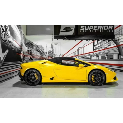 Superior Car Rental Supercar-- Lamborghini Huracan Spider - Yellow - Exclusive Luxury Rent - Avvenice