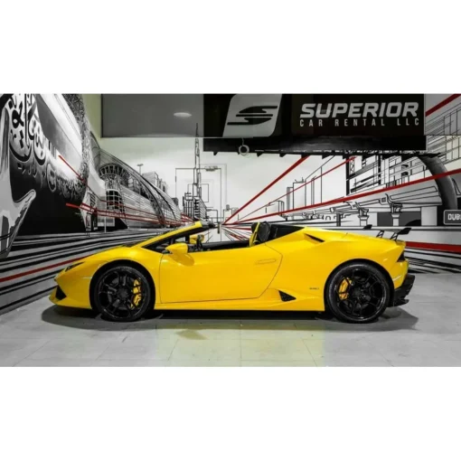 Superior Car Rental Supercar-- Lamborghini Huracan Spider - Yellow - Exclusive Luxury Rent - Avvenice