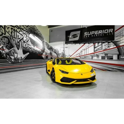 Superior Car Rental Supercar-- Lamborghini Huracan Spider - Yellow - Exclusive Luxury Rent - Avvenice