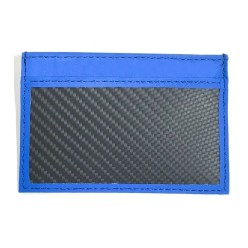 TecknoMonster Bags & Trolley|Wallets-- Cardcase - Blue - Aeronautical and Leather Carbon Fiber Credit Card Case - Black Carpet Collection - Avvenice