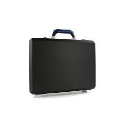 TecknoMonster Bags & Trolley|Bags-- Cavok Opaque - Business Case - Briefcase in Opaque Carbon Fiber and Leather Crocodile - Blue - Luxury Collection - Avvenice