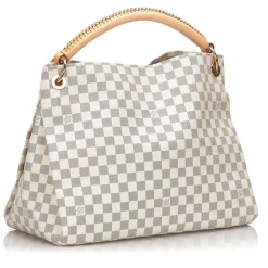 Louis Vuitton Vintage Vintage Bags-The Artsy MM features a damier azur canvas body, a rolled vachetta handle, an open top, and interior zip and slip pockets. - Avvenice