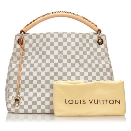 Louis Vuitton Vintage Vintage Bags-The Artsy MM features a damier azur canvas body, a rolled vachetta handle, an open top, and interior zip and slip pockets. - Avvenice