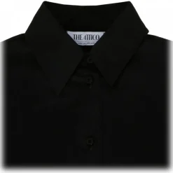 The Attico Dresses-- Black Asymmetric Hem Cotton Shirt Dress - Exclusive Luxury Collection - Avvenice