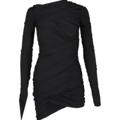 The Attico Dresses-- Black Wrap Mini Dress - Exclusive Luxury Collection - Avvenice