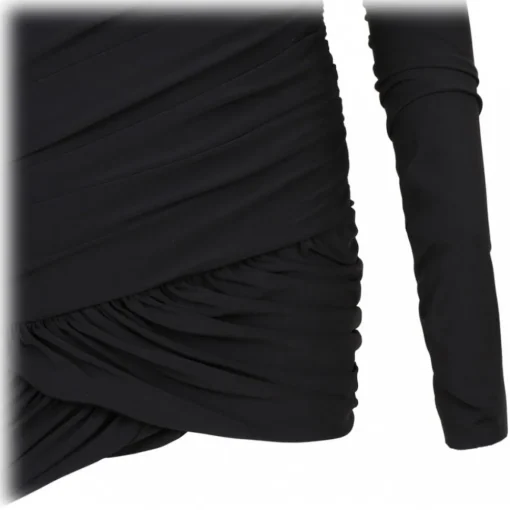 The Attico Dresses-- Black Wrap Mini Dress - Exclusive Luxury Collection - Avvenice