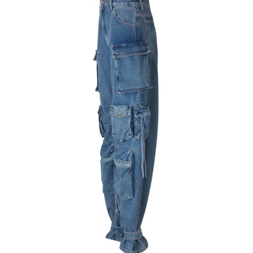 The Attico Trousers-- Fern Cargo Jeans - Exclusive Luxury Collection - Avvenice