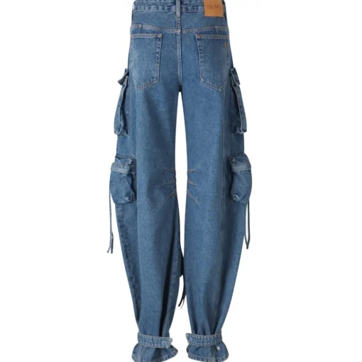 The Attico Trousers-- Fern Cargo Jeans - Exclusive Luxury Collection - Avvenice