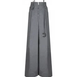 The Attico Trousers-- Grey Wide Leg Trousers - Exclusive Luxury Collection - Avvenice