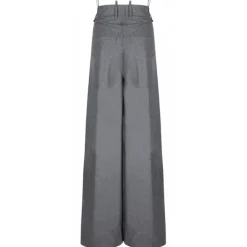 The Attico Trousers-- Grey Wide Leg Trousers - Exclusive Luxury Collection - Avvenice