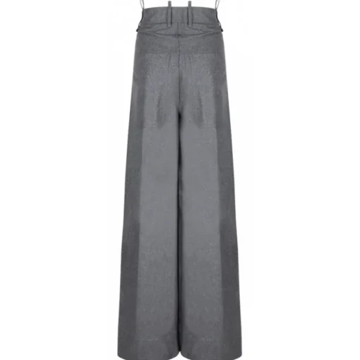The Attico Trousers-- Grey Wide Leg Trousers - Exclusive Luxury Collection - Avvenice